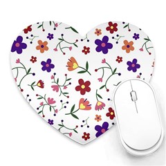 Flowers Pattern Texture Nature Heart Mousepads by Nexatart