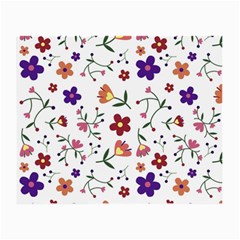 Flowers Pattern Texture Nature Small Glasses Cloth (2-side) by Nexatart