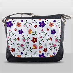 Flowers Pattern Texture Nature Messenger Bag by Nexatart