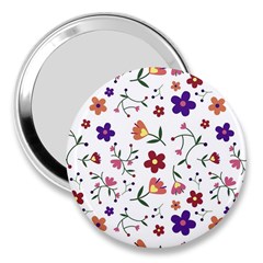 Flowers Pattern Texture Nature 3  Handbag Mirrors