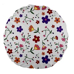 Flowers Pattern Texture Nature Large 18  Premium Round Cushions