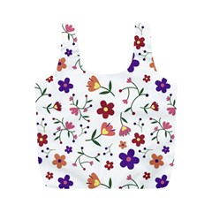 Flowers Pattern Texture Nature Full Print Recycle Bag (m)