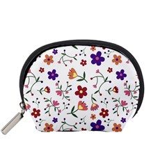 Flowers Pattern Texture Nature Accessory Pouch (small) by Nexatart