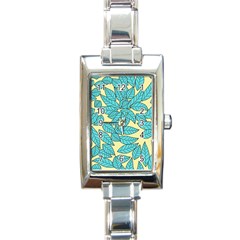 Leaves Dried Leaves Stamping Rectangle Italian Charm Watch by Nexatart