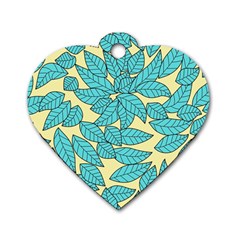 Leaves Dried Leaves Stamping Dog Tag Heart (one Side) by Nexatart