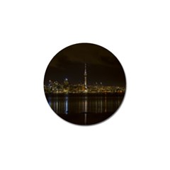 City River Water Cityscape Skyline Golf Ball Marker by Nexatart