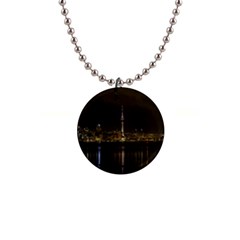 City River Water Cityscape Skyline Button Necklaces by Nexatart