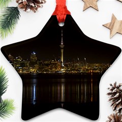 City River Water Cityscape Skyline Star Ornament (two Sides) by Nexatart