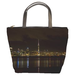 City River Water Cityscape Skyline Bucket Bag by Nexatart