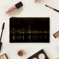 City River Water Cityscape Skyline Cosmetic Bag (medium) by Nexatart