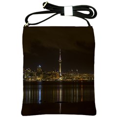 City River Water Cityscape Skyline Shoulder Sling Bag by Nexatart