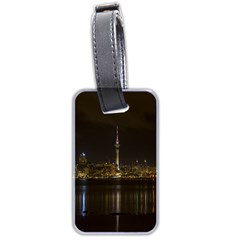 City River Water Cityscape Skyline Luggage Tags (two Sides) by Nexatart