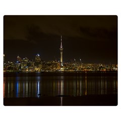 City River Water Cityscape Skyline Double Sided Flano Blanket (medium)  by Nexatart