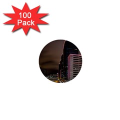 Hong Kong At Night Skyline 1  Mini Buttons (100 Pack)  by Nexatart