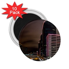 Hong Kong At Night Skyline 2 25  Magnets (10 Pack)  by Nexatart