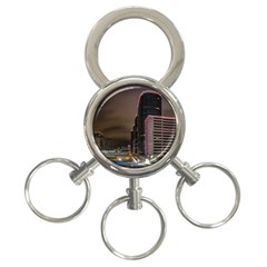 Hong Kong At Night Skyline 3-ring Key Chains by Nexatart