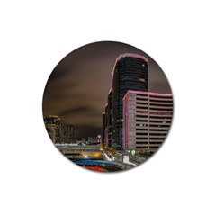 Hong Kong At Night Skyline Magnet 3  (round) by Nexatart