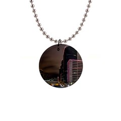 Hong Kong At Night Skyline Button Necklaces