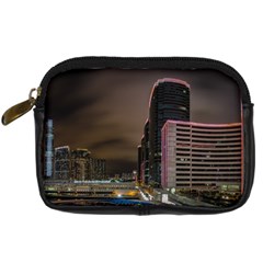 Hong Kong At Night Skyline Digital Camera Leather Case by Nexatart