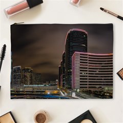 Hong Kong At Night Skyline Cosmetic Bag (xl) by Nexatart