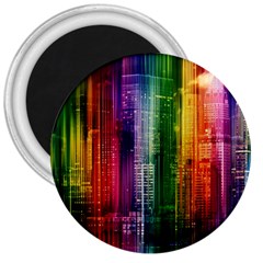 Skyline Light Rays Gloss Upgrade 3  Magnets by Nexatart