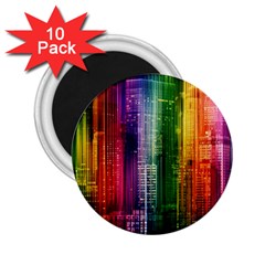 Skyline Light Rays Gloss Upgrade 2 25  Magnets (10 Pack)  by Nexatart