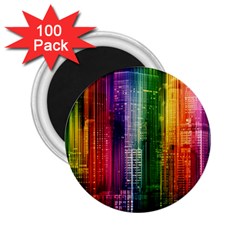 Skyline Light Rays Gloss Upgrade 2 25  Magnets (100 Pack)  by Nexatart