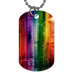 Skyline Light Rays Gloss Upgrade Dog Tag (one Side) by Nexatart