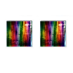 Skyline Light Rays Gloss Upgrade Cufflinks (square) by Nexatart