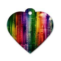 Skyline Light Rays Gloss Upgrade Dog Tag Heart (one Side) by Nexatart