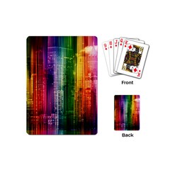 Skyline Light Rays Gloss Upgrade Playing Cards (mini) by Nexatart