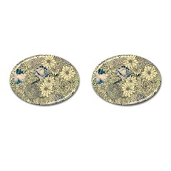 Abstract Art Artistic Botanical Cufflinks (oval)