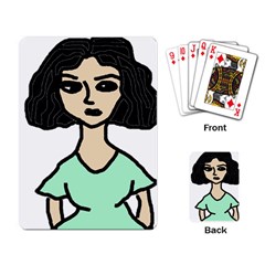 Angry Girl Playing Cards Single Design