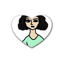 Angry Girl Rubber Coaster (heart)  by snowwhitegirl