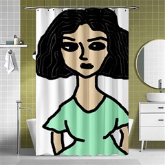 Angry Girl Shower Curtain 48  X 72  (small)  by snowwhitegirl