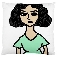 Angry Girl Large Cushion Case (one Side) by snowwhitegirl