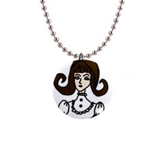 Girl With Dress Button Necklaces by snowwhitegirl