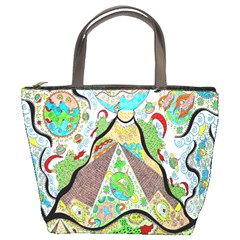 Cosmic Pyramid Bucket Bag by chellerayartisans