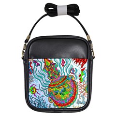 Supersonic Squid Girls Sling Bag by chellerayartisans