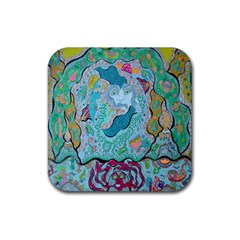 Mystic Mermaid Rubber Coaster (square)  by chellerayartisans