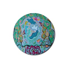 Mystic Mermaid Rubber Coaster (round)  by chellerayartisans