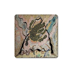 Lizard Volcano Square Magnet by chellerayartisans