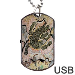 Lizard Volcano Dog Tag Usb Flash (two Sides) by chellerayartisans