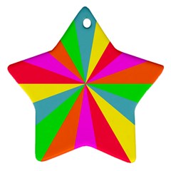 Neon Rainbow Burst Ornament (star) by PodArtist