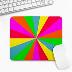 Neon Rainbow Burst Large Mousepads by PodArtist