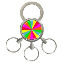 Neon Rainbow Burst 3-ring Key Chains by PodArtist