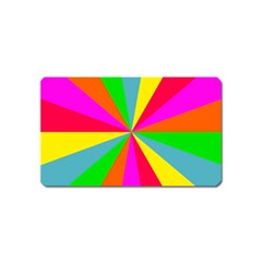 Neon Rainbow Burst Magnet (name Card) by PodArtist