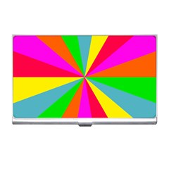 Neon Rainbow Burst Business Card Holder by PodArtist