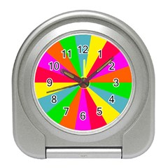 Neon Rainbow Burst Travel Alarm Clock by PodArtist