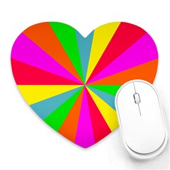 Neon Rainbow Burst Heart Mousepads by PodArtist